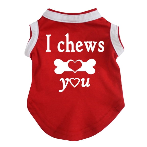 Petitebelle I Chews You Red Puppy Dog Shirt (Red, Small)