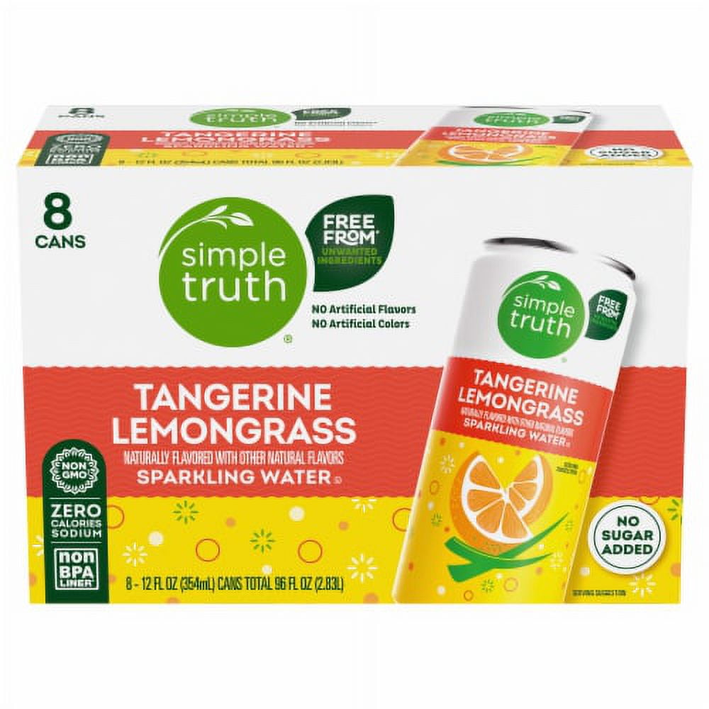 2X - Simple Truth Tangerine Lemongrass Sparkling Seltzer Water Cans