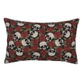 thumbnail image 1 of Balery Red Rose Skull Funda de Cojín Estampada, Regalos para Mujeres, Regalos de Amor para Ella, Regalos para Novia o Esposa, Funda de Almohada-14"x20", 1 of 6