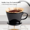 thumbnail image 3 of Pour Over Coffee Maker, Non-Electric Pour Over Coffee Dripper, Manual Brew Maker, Single Cups Porcelain Slow Brewing Accessories for Gifts, Black, 3 of 7