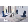thumbnail image 4 of Milan Domino Pyramid Base Dining Set w/ Glass Top and Blue Motion-back Chairs, 4 of 15