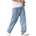 thumbnail image 2 of Olaglory Baggy Jeans for Men Vintage Wide Leg Loose Fit Men Denim Pants Hip Hop Skater Carpenter Jeans Y2K Streetwear, Light Blue, 2 of 8