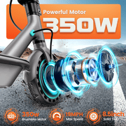 Electric Scooter for Adults - 350W Motor 8.5 Solid Tires, up to 19MPH and 16Miles Long-Range Portable E Scooter