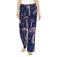 thumbnail image 2 of Picia Floral Hippie Mushrooms Womens Soft Woven Cotton Elastic Waistband Sleep Pajama Pant Lounge Sleep Pant With Pockets And Drawstring-Medium, 2 of 9