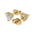thumbnail image 2 of Clara Pucci 1.0 ct Brilliant Heart Cut Studs VVS1 Genuine Conflict free Clear Zircon Solid 18K Yellow Gold Designer Everyday Earrings Push back, 2 of 5