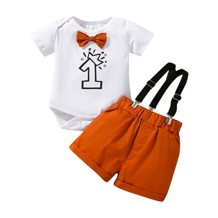 

Baby Boys Outfits Letters 2 PCS Short Sleeve Tops Shorts Gentleman Style Spring Summer Vacation Cool Cute Outwear Stylish Comfy Kids Clothes Sets
