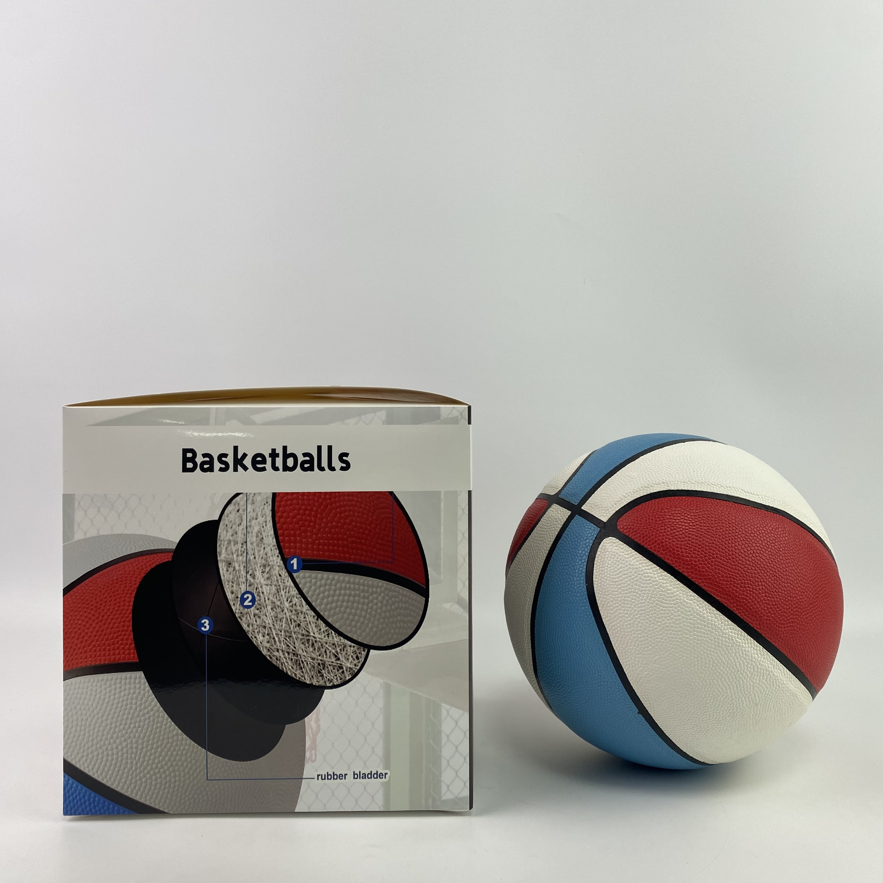 WOFIROY Basketballs,Basketballs Bulk Official Size 7 Rubber Basketballs 29.5 Rubber Inflatable Basketballs Basketballs Bulk Standard Basketball for Training Play(Blue, White)