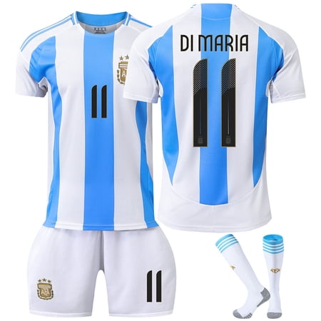Angsen Mens/Kids 2024-2025 Soccer Game Champion 3 Stars Argentina Fans #11 Dimaria Jerseys Football Team Shirts