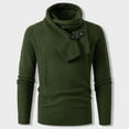 thumbnail image 2 of UVEASISHA Men's Knitted Turtleneck Sweater Long Sleeve Slim Fit Designer Shawl Collar Pullover Soft Comfort Jumper Sweaters Cool Man Casual Streetwear Limited Time Sales Green XXL, 2 of 8