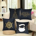 thumbnail image 2 of BIG ELEPHANT Christmas Pillow Covers, Set of 4 Snowflake Decorative Cushion Cover, Black, 18X18 IN, 2 of 22