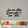 thumbnail image 3 of Love Like Wine Gets Better With Time - Wine Glasses Hearts Silhouette Vinyl Wall Sticker Art Decal Home Bar Area Chill Wall Decoration Wine Love House Home Decor Stickers Decoration Size (14x20 inch), 3 of 3