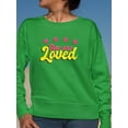 thumbnail image 2 of You Are Loved Bubblegum Banner Sweatshirt Women -Smartprints Designs, Female 4X-Large, 2 of 4