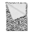 thumbnail image 2 of Grey Chevron Soft Flannel Fleece Throw Blanket, Herringbone Geometric Minimalist Fractal Waves Image, Cozy Plush for Indoor and Outdoor Use, 60" x 80", Dark Grey Pearl, by Ambesonne, 2 of 5