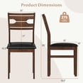 thumbnail image 3 of Giantex Wooden Dining Chair Set of 2, PU Leather Upholstered Kitchen Armless Chairs w/Padded Seat, Mid-Century Modern Chairs, 3 of 6