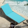 thumbnail image 5 of Ciokea Chaise Lounge Chair Outdoor with Wheels for Poolside Patio Sun Lounger 5-Position Adjustable Recliner Blue, 5 of 9