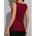thumbnail image 7 of PrettyGuide Women Shimmer Glam Sequin Embellished Sparkle Tank Top Vest Tops XL Burgundy, 7 of 7