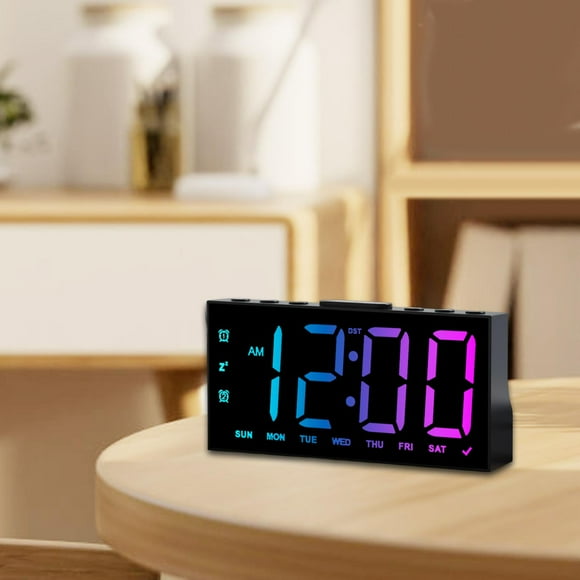 Reloj despertador digital de escritorio, práctico y sencillo, con pantalla electrónica semanal y números grandes, ideal para decoración de interiores,