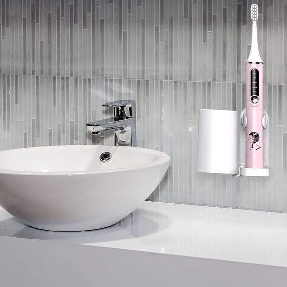 Minkissy Toothbrush Holder Wall Mounted 2 Sets White Rectangular Storage Rack Design for Bathrooms