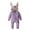 Purple, variant on Easter Bunny Romper Hooded Jumpsuit with Zipper Long Ear Rabbit Full Length Pants Soft Beige 0 Months-3 Months