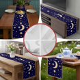 thumbnail image 6 of Burlap Table Runner 48 Inches Long, Yellow Moon Star Non-Slip Kitchen Table Runners for Dining Room Everyday Use Party Table Decorations Abstract Polka Dot on Dark Blue, 6 of 9