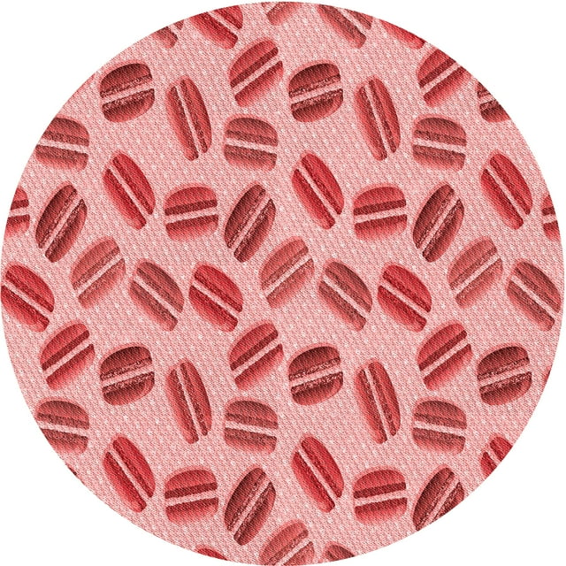 Ahgly Company Tapis Rond Lavable en Machine Intérieur Transitionnel Rose Pastel, 5 Pieds Rond