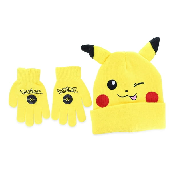 Pokemon Pikachu Kids Hiver Bonnet et Gant Ensemble 