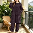 thumbnail image 3 of Naotn Women's Flannel 2 Piece Pajama Set Winter Warm Fleece Pullover Sleepdress & Pants Comfy Soft Loungewear Set, 3 of 9