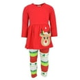 thumbnail image 5 of Girls 3 Piece Christmas Reindeer Legging Set Outfit (9 Years, Red), 5 of 5