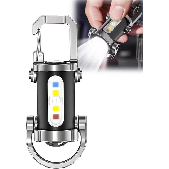 Keychain Phone Chargers, Portable Charger Keychain, Portable Rechargeable Bright Keychain Flashlight, Waterproof, With 7 Light Modes, For Running,Walking,Camping