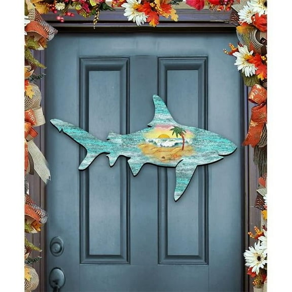 Shark Scenic Wooden Decorative Door Hanger