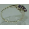 thumbnail image 4 of LBG British Made 10k White Gold Natural Amethyst Womens Trilogy Ring - 33 size options - Size 9.25, 4 of 7