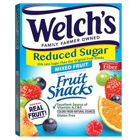 Welch's Fruit Snacks Mixed Fruit Reduced Sugar -(PACK OF 1)