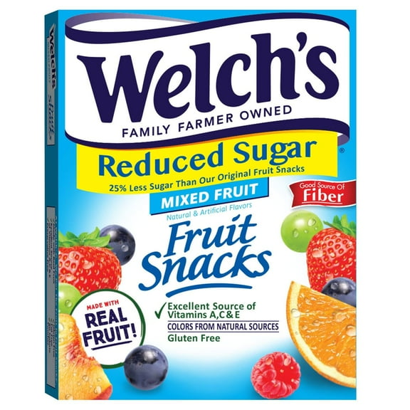 Welch's Fruit Snacks Mixed Fruit Reduced Sugar -(PACK OF 1)