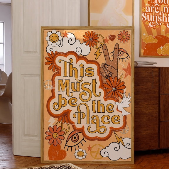 Kna Prints - 1 Pc Poster 70S Decor, Retro 70S Home Decor, 70S Wall Art, Retro Home Decor, 70S Floral Pattern Print, This Must Be The Place, Vintage Poster, Wall Art, UNFRAMED-8x12