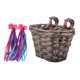 thumbnail image 1 of Cesta para bicicleta, cesta para bicicleta desmontable con 2 cintas, cesta para manillar frontal, decoración frontal para picnic, compras, camping, Cesta marrón oscuro, 1 of 9