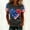Black, variant on USA 250th Anniversary Rhinestone Butterfly T-Shirt for Women Patriotic Rose Graphic Tee Color Block Crew Neck Short Sleeve Sparkle Casual Top Multicolor L