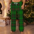 thumbnail image 2 of qelini Sleep Pants for Men Elastic Waist Pants Plaid Print Drawstring Loungewear Pants Lightweight Cozy Trousers, 2 of 4