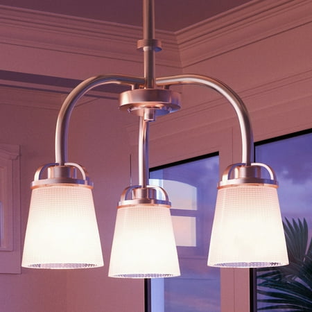 

Luxury Transitional Indoor Chandelier 16.125 H x 20 W with Modern Farmhouse Style Elements Contemporary Design Brushed Nickel Finish and Glass UHP2763