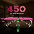 thumbnail image 2 of Adjustable 3 Folding Massage Table 73 inch Aluminium Frame Massage Bed Portable PU Leather Spa Bed, Pink, 2 of 7