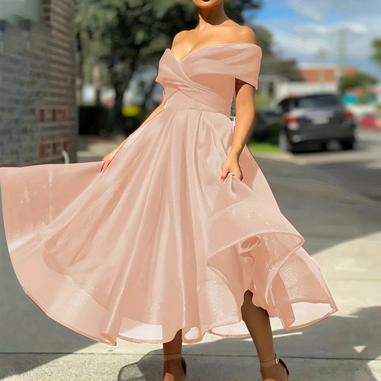 Jinhomg Women's Flowy Dress Elegant Off The Shoulder Mesh Dresses Plus Size Comfy V-Neck Maxi Dress Evening Cocktail Party Dress formal Prom Gowns Pink XXXL - Walmart.com Jinhomg Women's Flowy Dress Elegant Off The Shoulder Mesh Dresses Plus Size Comfy V-Neck Maxi Dress Evening Cocktail Party Dress formal Prom Gowns Pink XXXL - Walmart.com