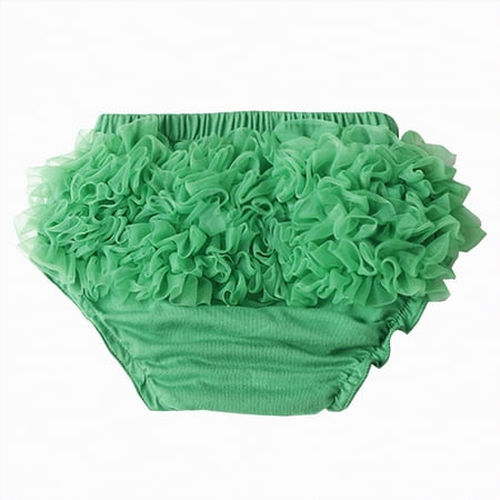 mgoYE Toddler Panties Baby Tulle Ruffle Bloomer for Newbornr Infant Girls Cotton Diaper Covers Cute Briefs Panties Shorts (Green 15-24 Months)