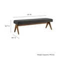 thumbnail image 3 of Modway Lyra 63" Fabric Upholstered Bench in Dark Gray, 3 of 9