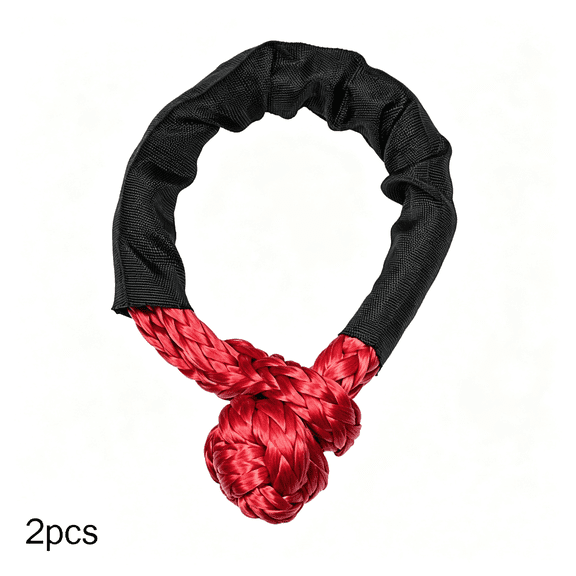 CURYMAY W" Recovery Ring Kit,Includes 2Pcs Red 21.7" Soft Shackle and Snatch Ring,W" Accessory for Synthetic W"S Rope for Atv Utv Suv Truck Off-Road Vehicle Recovery