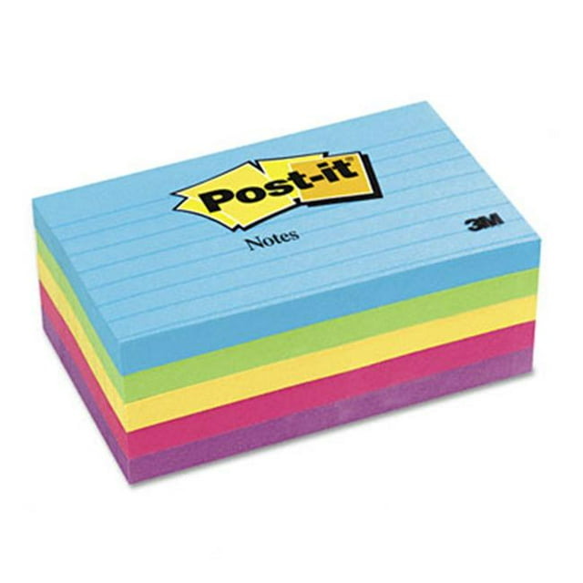 Sticky note Notes Ultra Color Notes- 3 x 5- Five Colors- 5 100-Sheets Pads/Pack