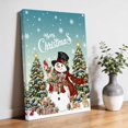 thumbnail image 3 of Canvas Wall Art, Teal Christmas Snowman Framed Canvas Prints for Bedroom Bathroom, Xmas Tree Snowflake Botanical Gallery Wrapped Wall Decor for Home Office, Gifts, 11"x14" Ship Next Day, 3 of 9