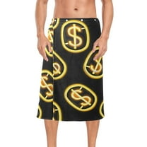 Mens Shower Wrap Adjustable Bath Wrap Towel Body Towels for Gym Shower Sauna Spa Dollar Sign 60x28