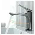 thumbnail image 2 of Robinet de Lavabo Moderne, Poignée Unique Monté sur Plateau, Mitigeur Chaud et Froid en Laiton, Facile à Installer, 2 of 7