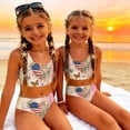 thumbnail image 3 of Grblisyd 4th of July Girls Swimsuits Two Piece Casual Scoop Neck Independence Day Bikini Sets Size 7 Years, 3 of 6