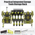 thumbnail image 3 of Green Power Tool Organizer Wall Mount, Large Tools and Battery Storage Rack Charging Station Individual Switches. Drills Holder, Garage Utility Shelves with 6FT Power Strip. Gift for Men., 3 of 14