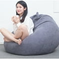 thumbnail image 3 of AUQ Bean Bag Cover,Ample Space Bean Bag for Stuffed Animals Storage,Stable Stitchline Bean Bag Chair Cover Only,Brown3, 3 of 4